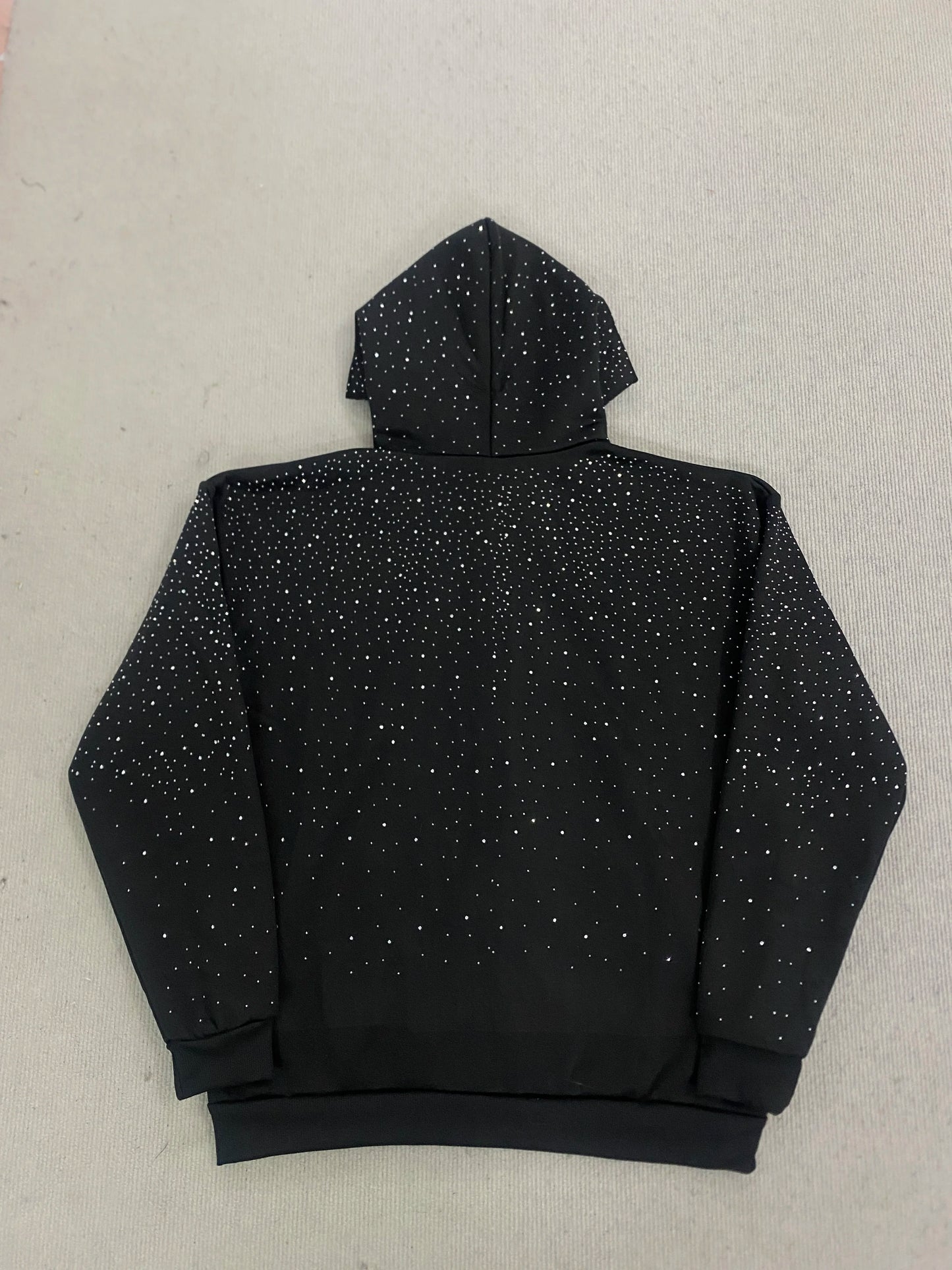 Gothic INS Trend Rhinestone Studded Hoodie 2026 Autumn Winter Solid Color Loose Outerwear Unisex Daily Commute Casual Top